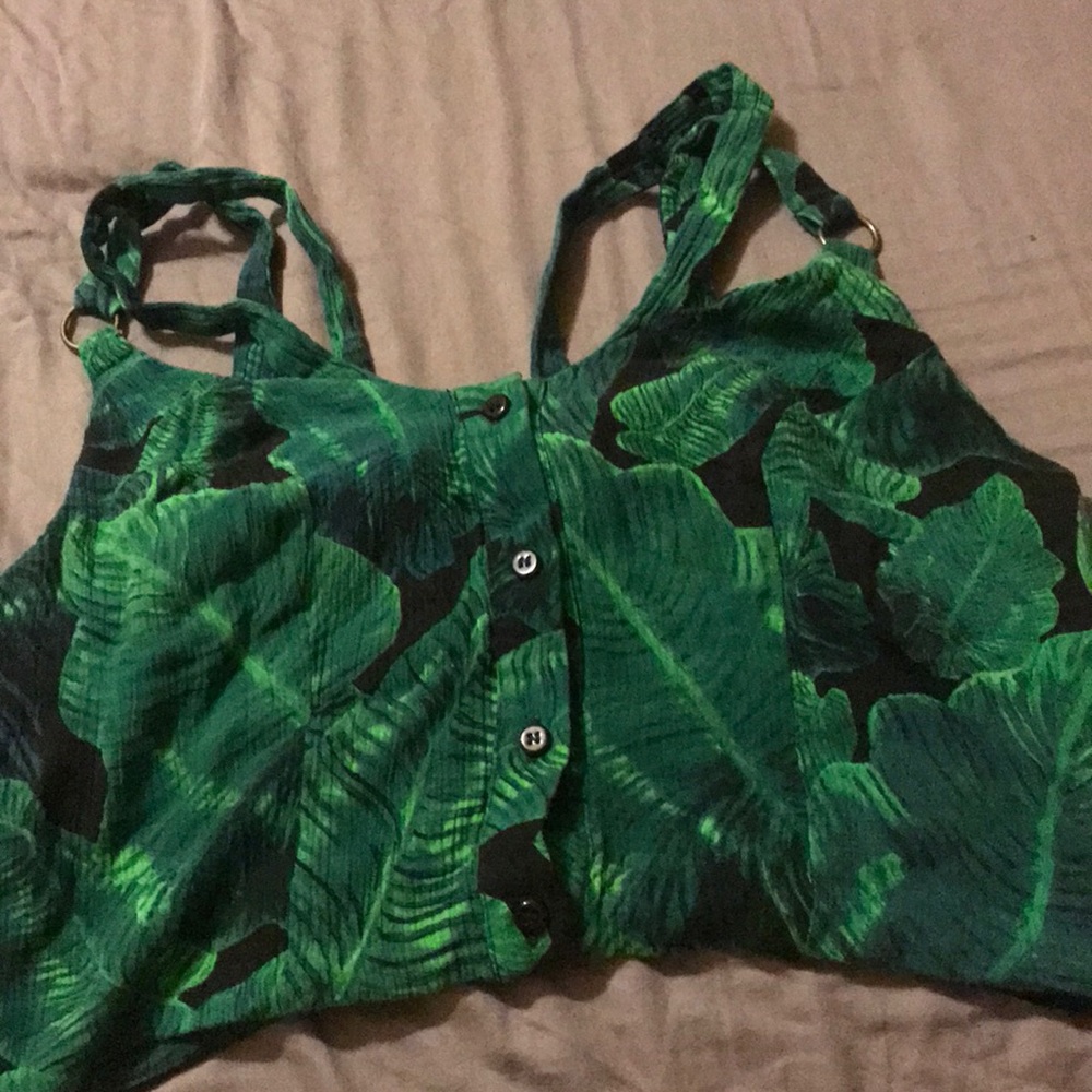 Tropical green crop top